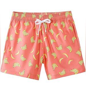 NWT LTIFONE Mens Banana Swim Trunks, Quick Dry w/ Mesh Lining & Drawstring